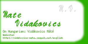 mate vidakovics business card
