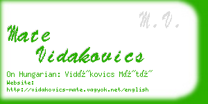 mate vidakovics business card